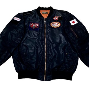 Vintage 90s Houston US Air Force Type MA-1 Bomber Jacket