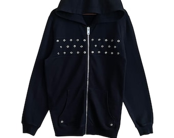 Very Rare Vintage Brand Diesel Studded Zipper Hoodie 2000s