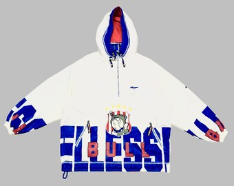 ヴィンテージ 1990 年代 ELLESSE ブルドッグ スキー ジャケット L