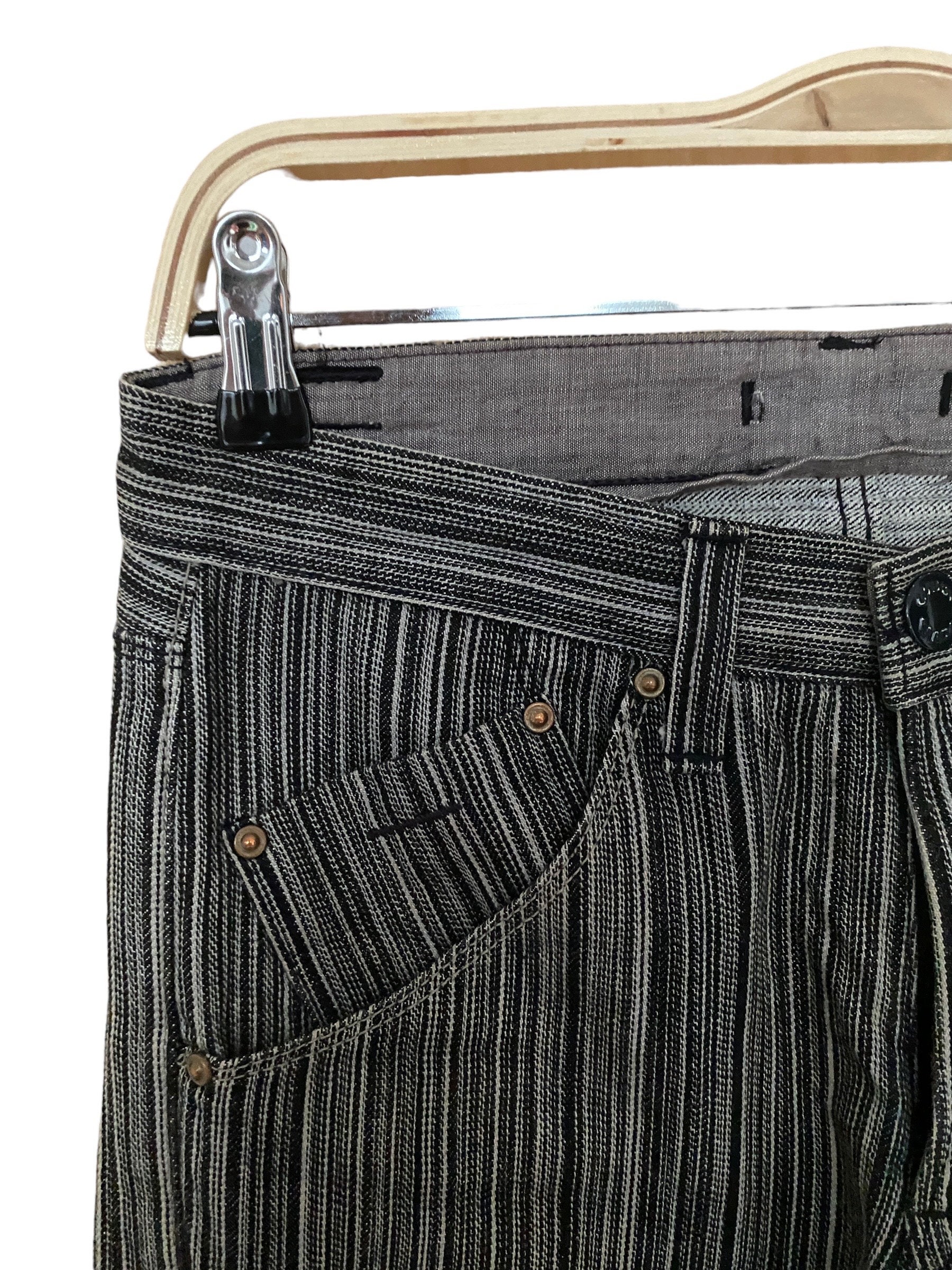 Rare Design Vintage Japanese Brand Union Made Striped Jeans