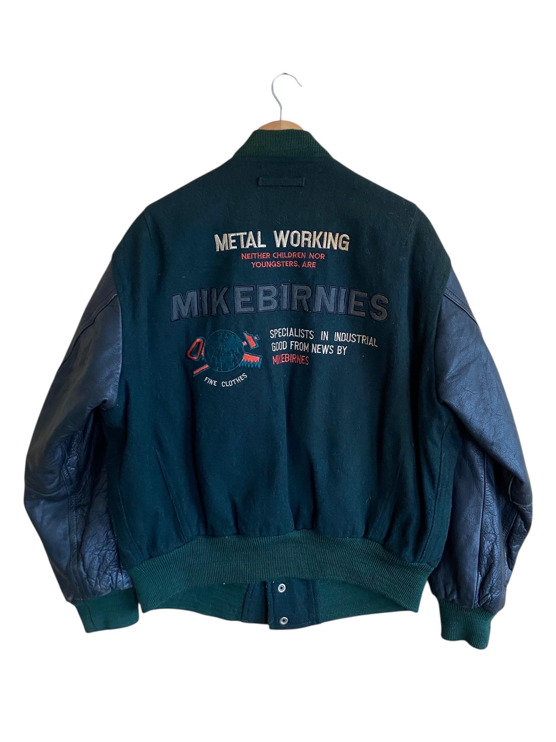 Rare Design Vintage Brand Mike Birnies Varsity Leather Jacket