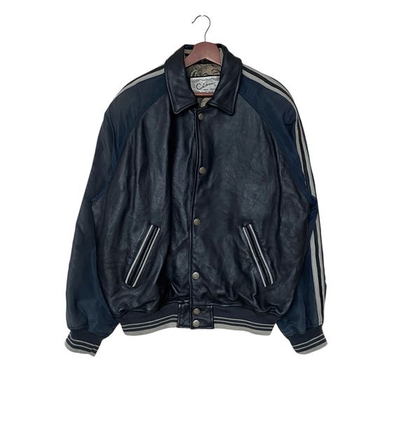Rare Vintage Brand Cion Ginza Tokyo Leather Varsity Jacket 1990s