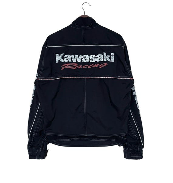 Rare Design Vintage Brand Kushitani Kawasaki Bikers Jacket 1990s
