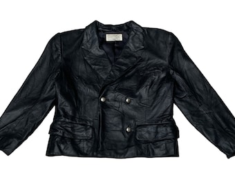 Rare Design Vintage Brand Courreges Paris Leather Jacket 1990s
