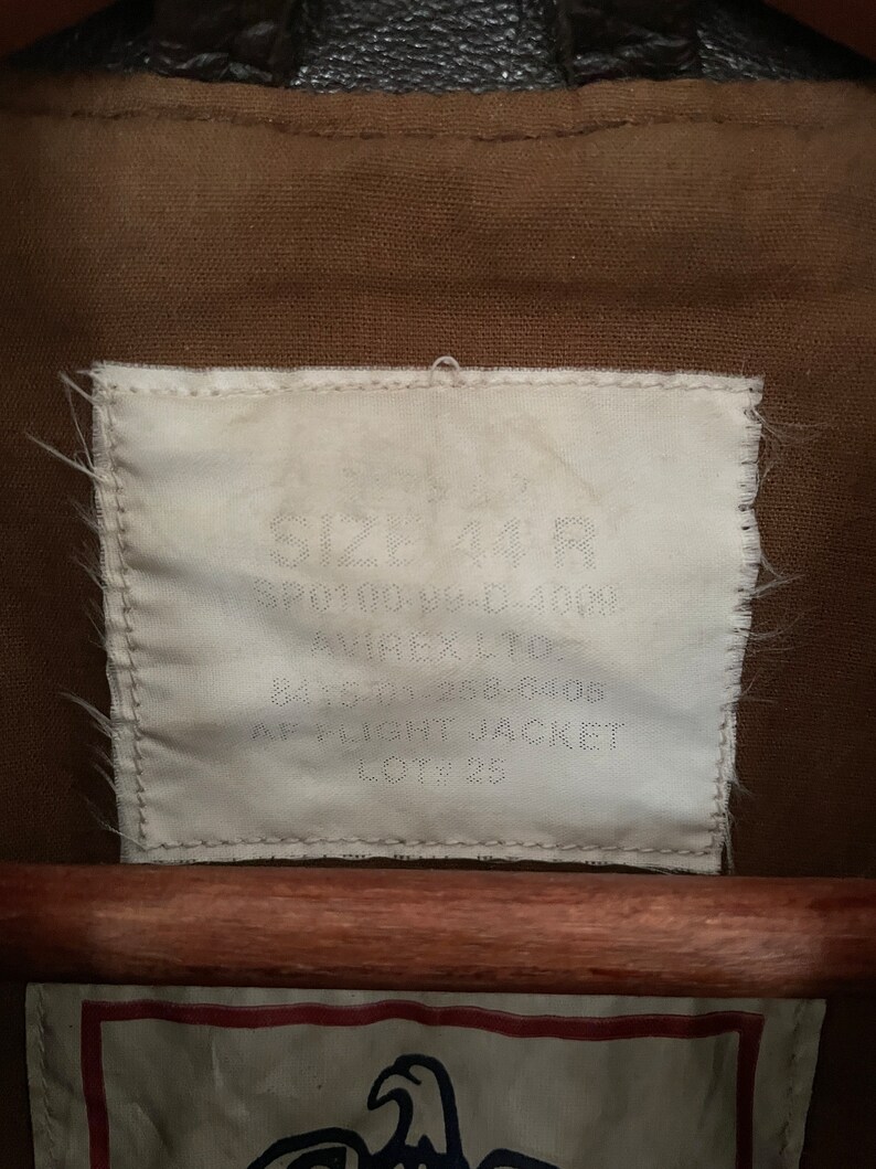 Rare Design Vintage Brand Avirex Leather Fly Jacket 1990s image 6