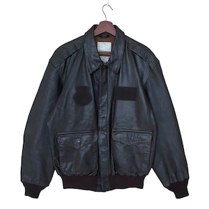 Rare Design Vintage Brand Avirex Leather Fly Jacket 1990s image 1