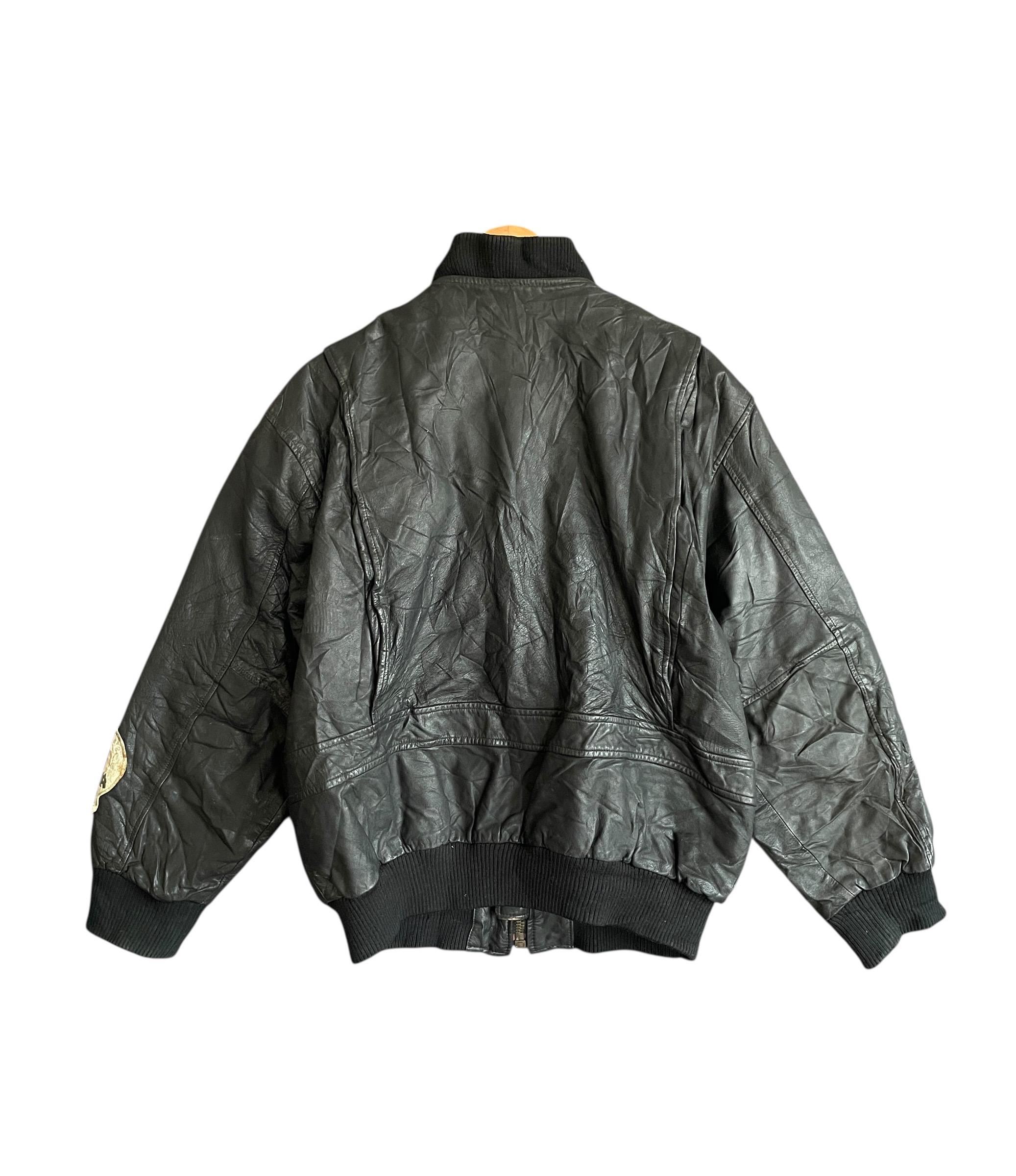 【VINTAGE】80〜90s made in USA MA-1 Very Rare Vintage Brand MA-1 Leather Flight Jacket 1980s