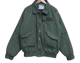 Large 80s US Air Force CWU-45/P Flight Jacket / Bomber Jacket CWU