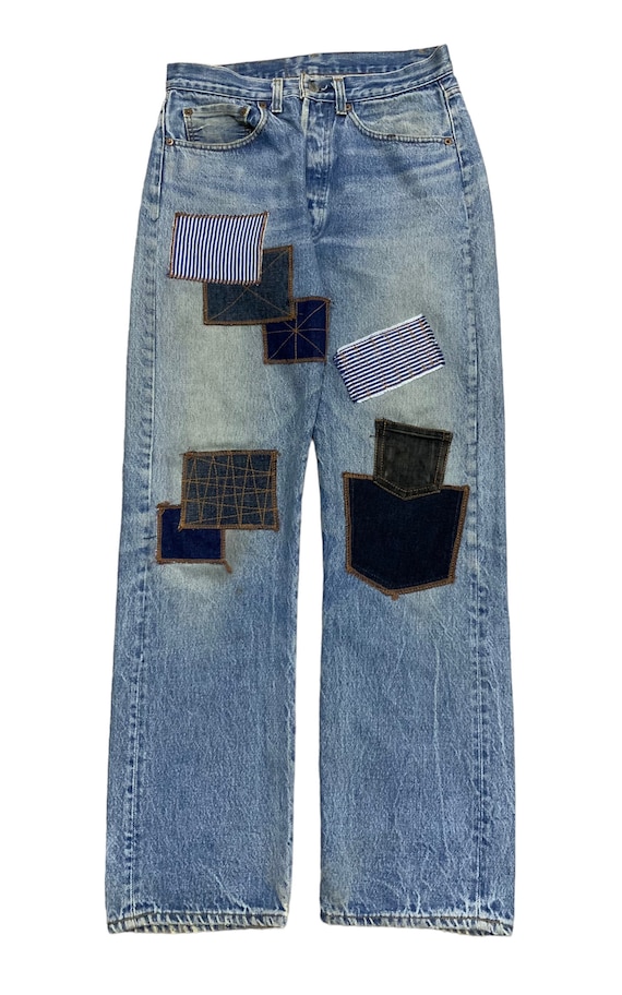 80s-90s Levi’s patchwork denim 501 505 Levi's × Vintage 90's Vintage Levis 505 Patchwork Jeans