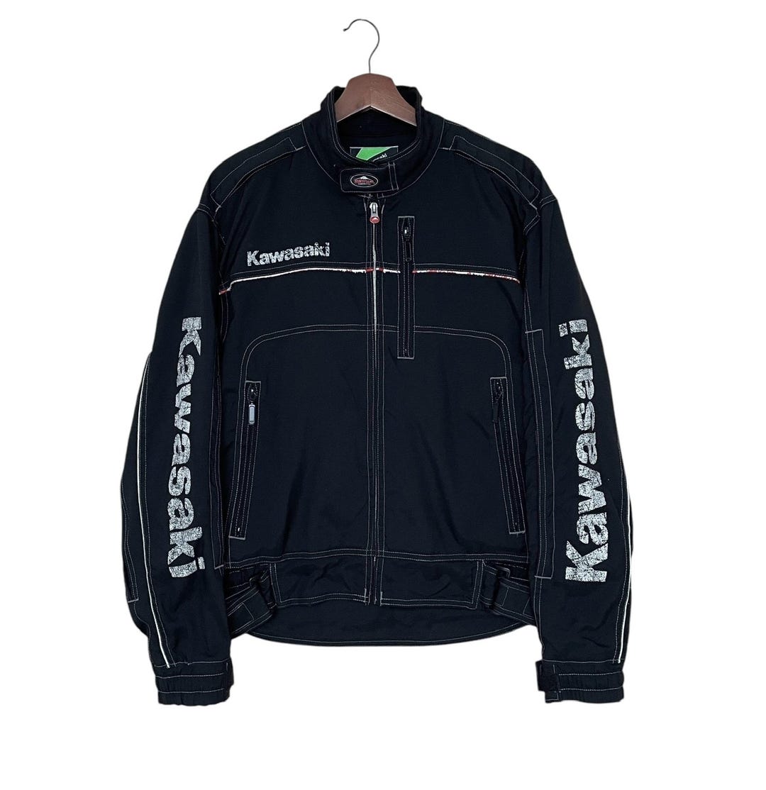 Rare Design Vintage Brand Kushitani Kawasaki Bikers Jacket 1990s
