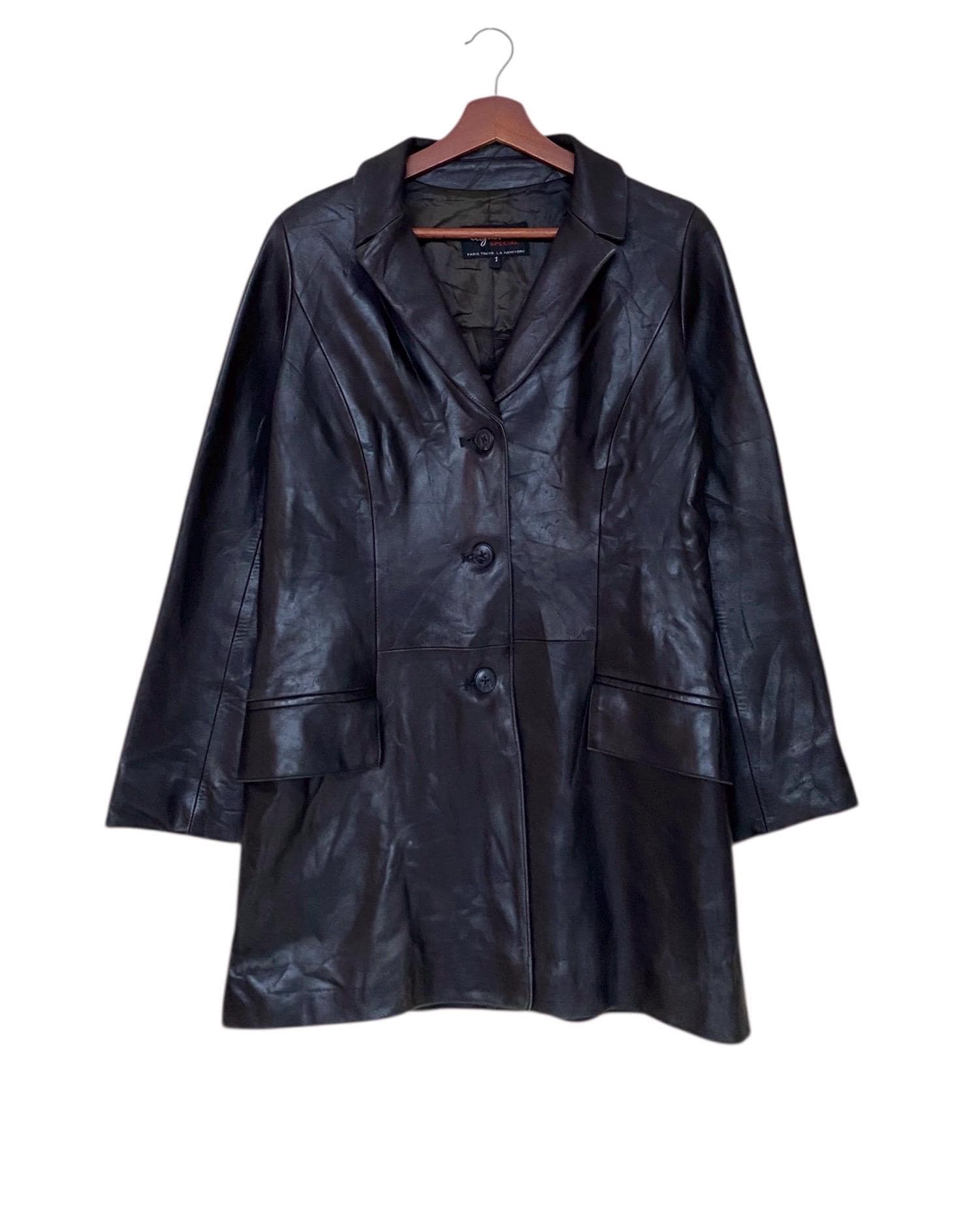 1990s agnès b. special leather jacket Rare Vintage Brand Agnes B Leather Trench Coat 1990s - Etsy