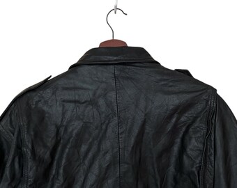 Rare Vintage Japanese Brand Sub Urban Bomber Leather Jacket 2000s