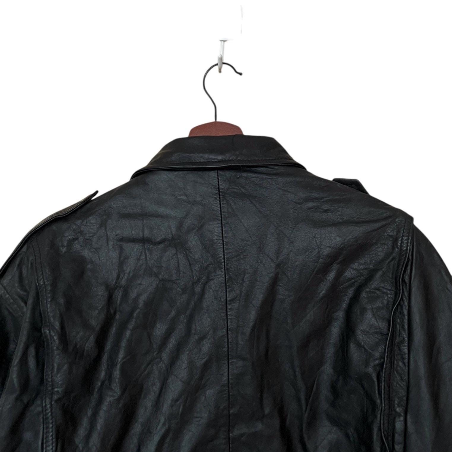 Rare Vintage Japanese Brand Sub Urban Bomber Leather Jacket 2000s 