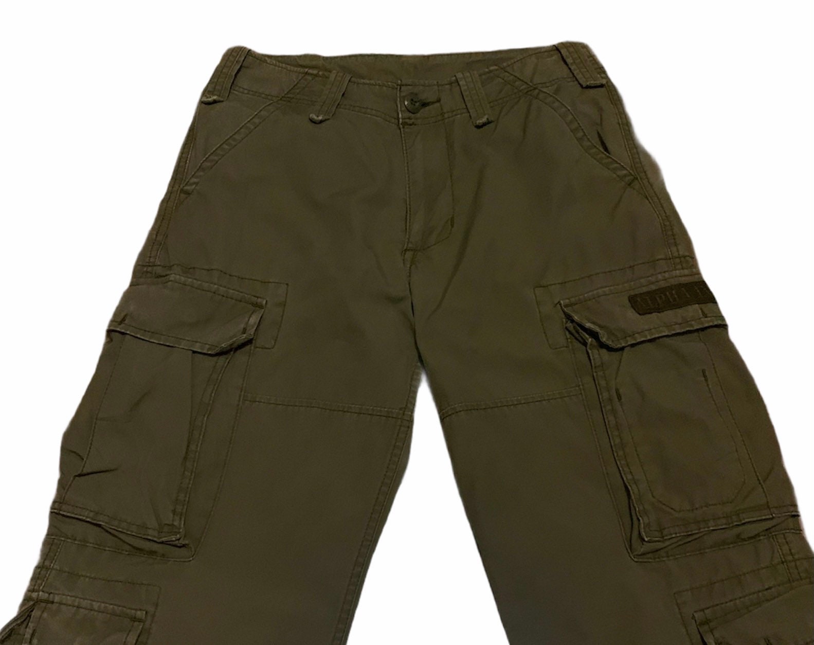 Vintage 90s Military Camouflage Green Cargo Pants With