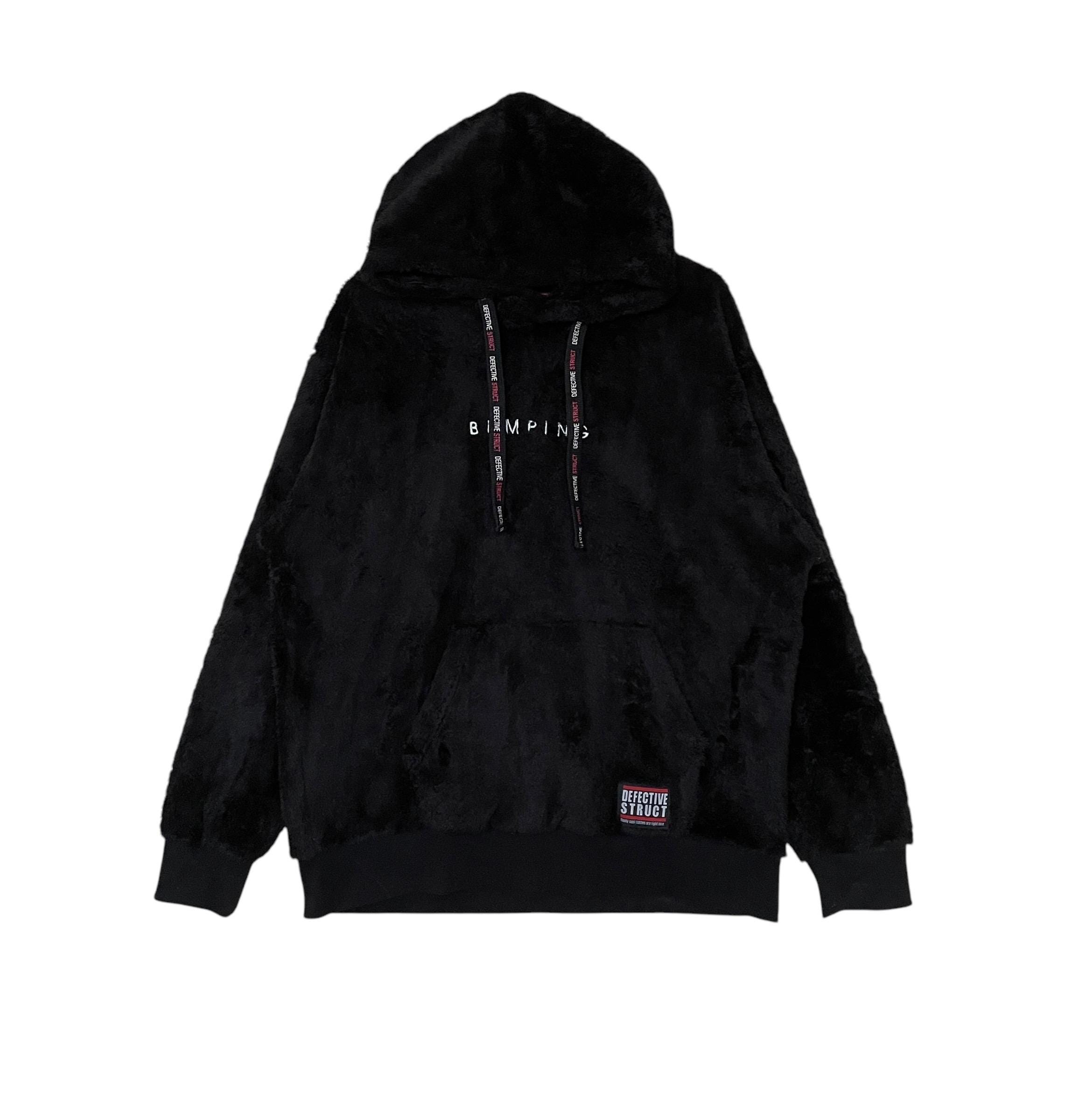 Rare Vintage Japanese Brand Defective Struct Fleece Hoodie 2000s