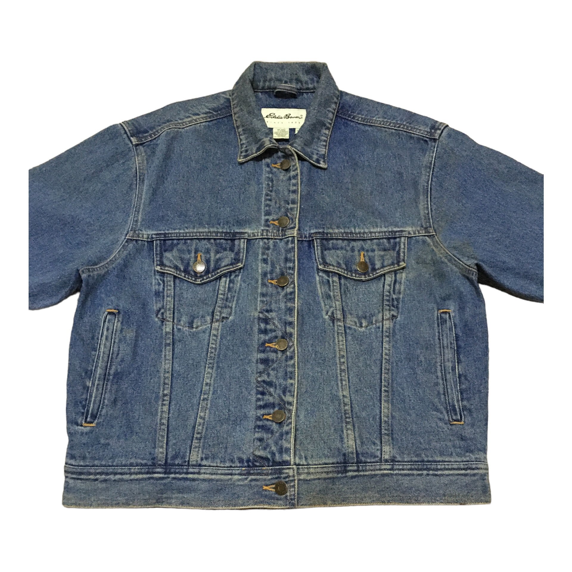 ジャケット・アウター 90s Eddie Bauer outdoor denim jacket Vintage Eddie Bauer Denim Jacket Mens XL Blue Jean Work Wear