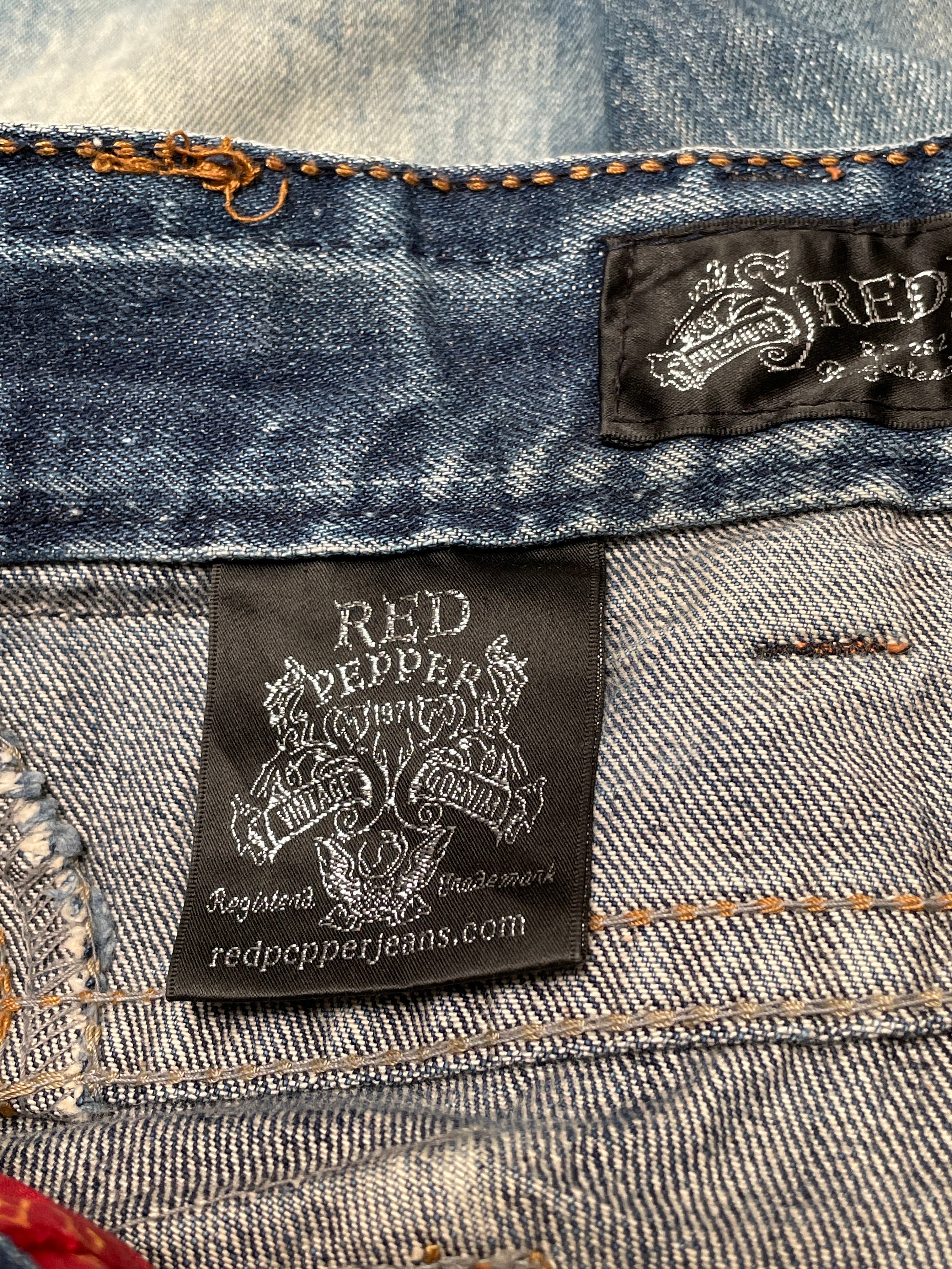 Rare Design Vintage Japanese Brand Red Pepper Distressed Jeans