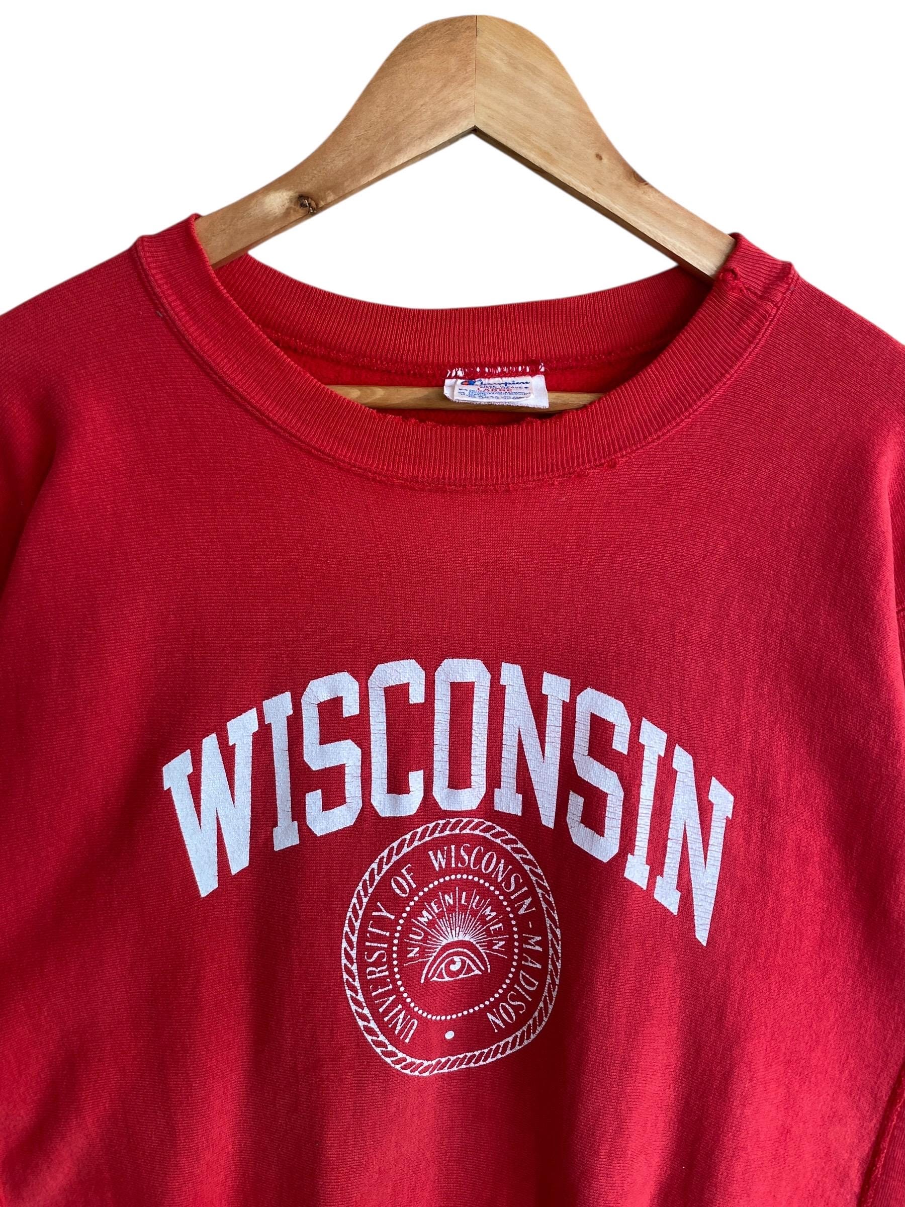 Rare Vintage Champion Reverse Weave Wisconsin Sweatshirt 1980s - Etsy