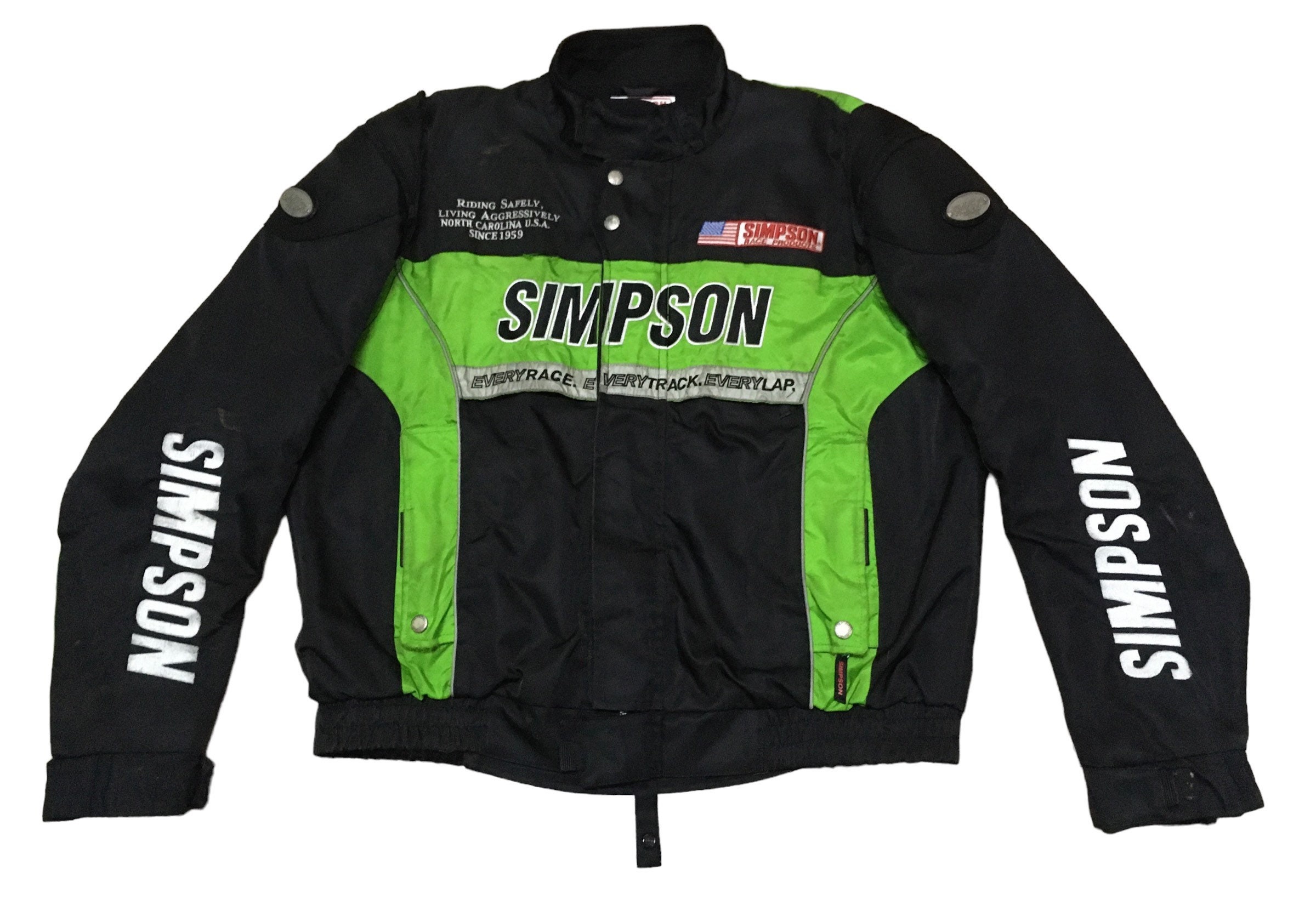 Rare Design Vintage Brand Racing Simpson Biker Jacket 1990s Rare Design Vintage Brand Racing Simpson Biker Jacket 1990s