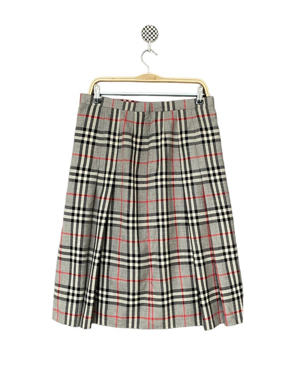 Burberry Skirt Pleated Lined Wool Classic Vintage Nova Check Burberry Skirt Pleated Lined Wool Classic Vintage Nova Check