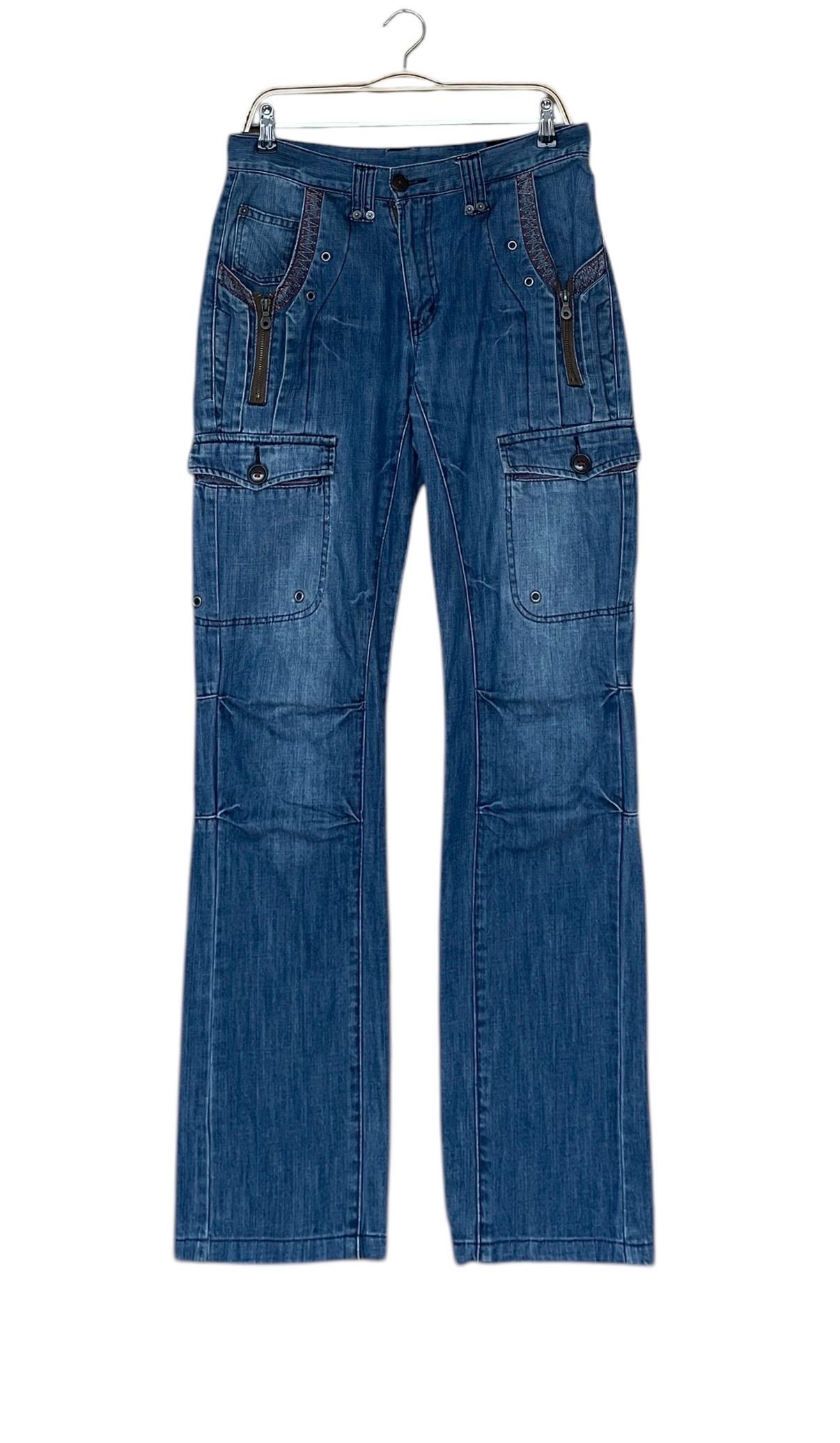 rare 00s japanese label semantic design studs grunge flared jeans 