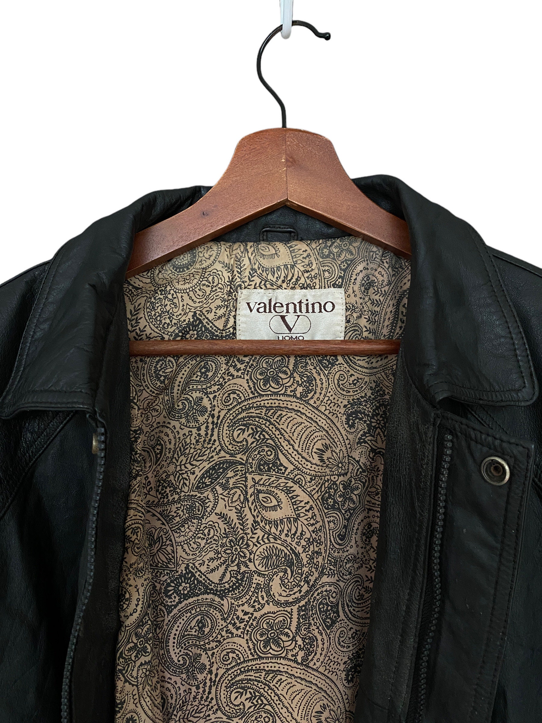 Rare Vintage Valentino Uomo Leather Jacket 1990s - Etsy Rare Vintage Valentino Uomo Leather Jacket 1990s - Etsy