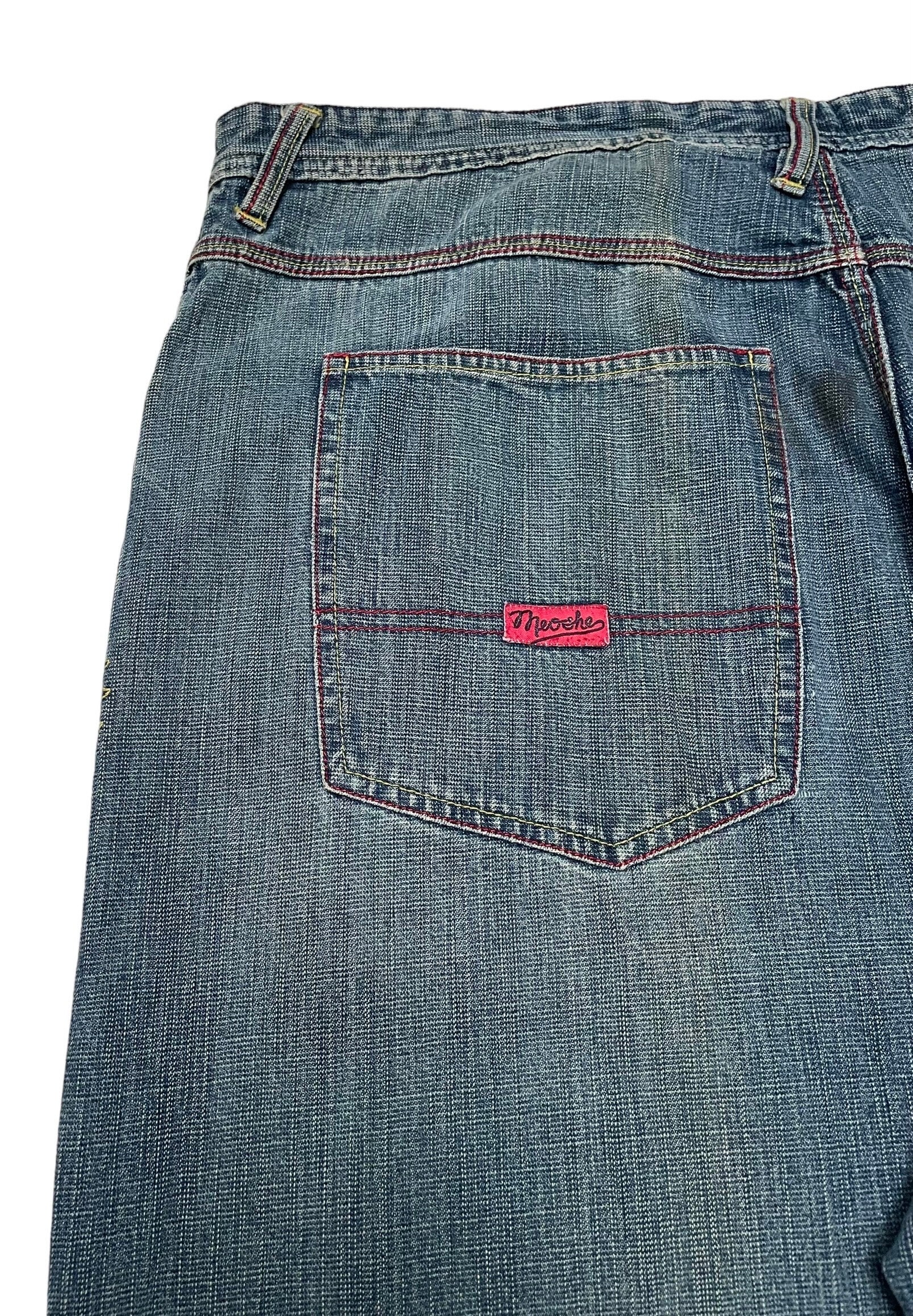Rare Design Vintage Japanese Brand Meoshe Baggy Jeans 2000s Rare Design Vintage Japanese Brand Meoshe Baggy Jeans 2000s