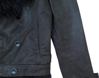 Rare Vintage Japanese Brand Tornado Mart Fur Leather Jacket Rare Vintage Japanese Brand Tornado Mart Fur Leather Jacket