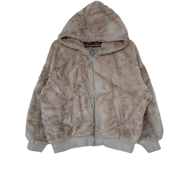 RARE Japanese label fur zip up studs parker y2k archive 