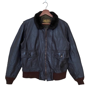 Rare Design Vintage Brand Excelled Us Navy Type G-1 Leather Jacket