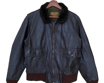 Vintage 60s US Navy G-1 Goatskin Leather Flight Jacket - Size 40