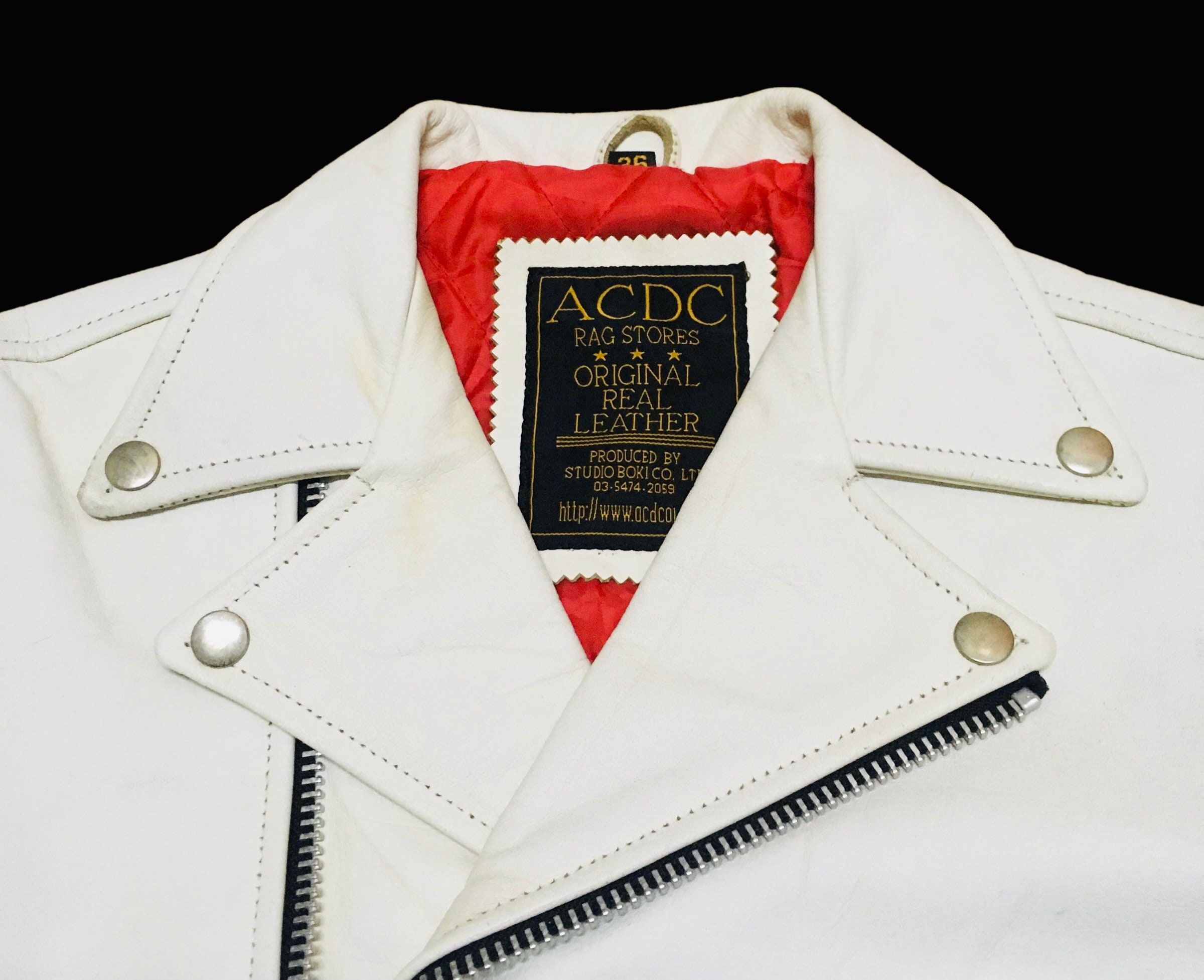 Rare Vintage Brand ACDC Double Collar Leather Jacket 1990s - Etsy