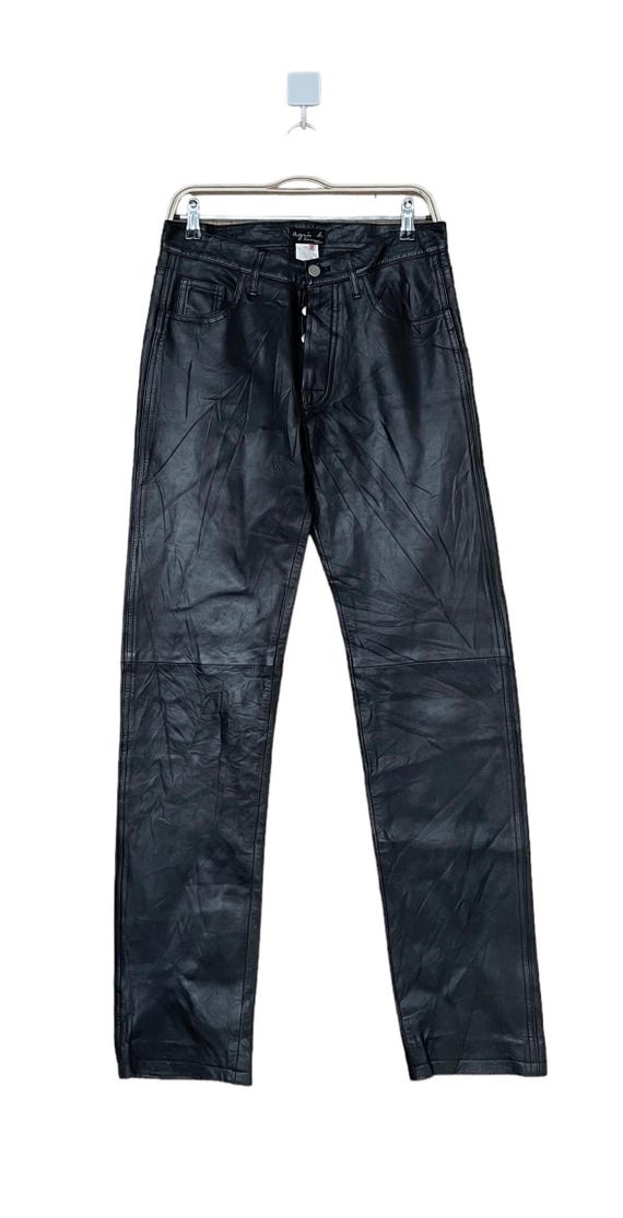 ヴィンテージブランド アニエスベー レザーパンツ 1990年代 - Etsy 日本