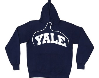 Felpa con cappuccio YALE di marca vintage dal design raro anni '90