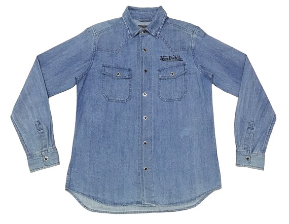 Rare Design Vintage Brand Von Dutch Denim Shirt 1990s - Etsy Rare Design Vintage Brand Von Dutch Denim Shirt 1990s - Etsy