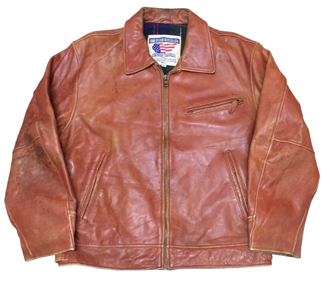 Rare Vintage Brand American Nostalgia Leather Jacket 1980s