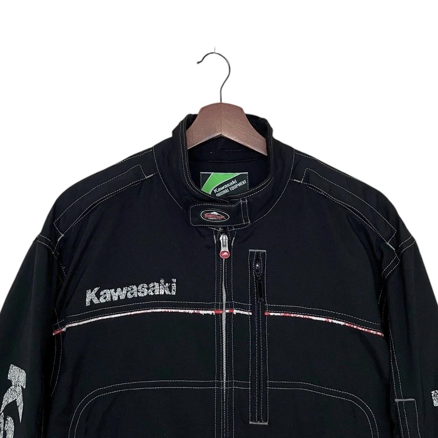 Rare Design Vintage Brand Kushitani Kawasaki Bikers Jacket 1990s