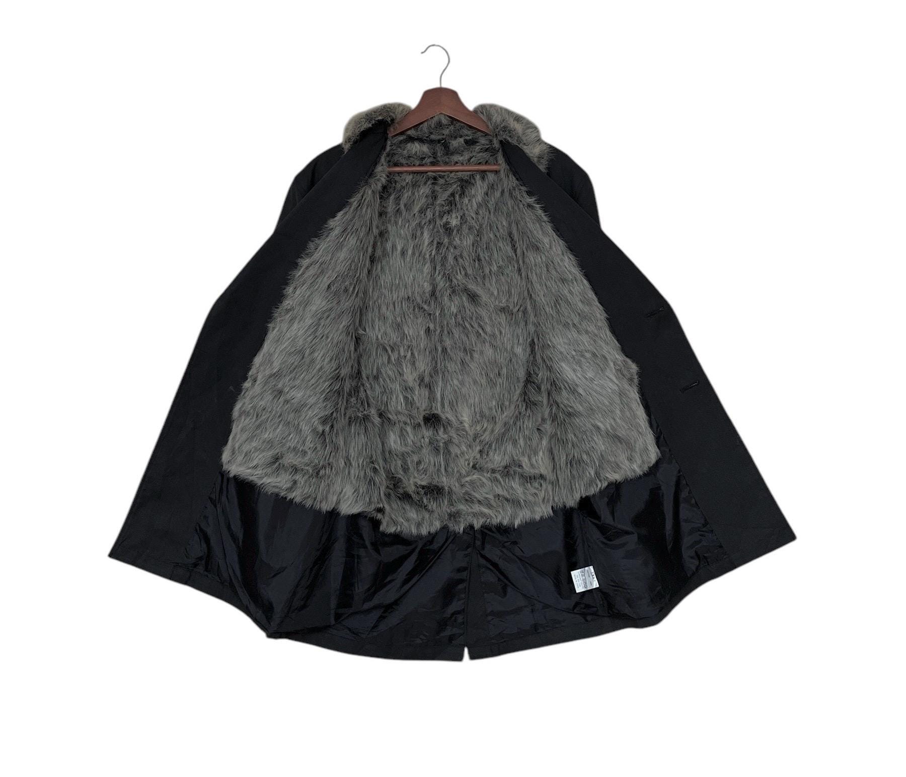 Rare Vintage Japanese Brand FUGA Fur Trench Coat 2000s