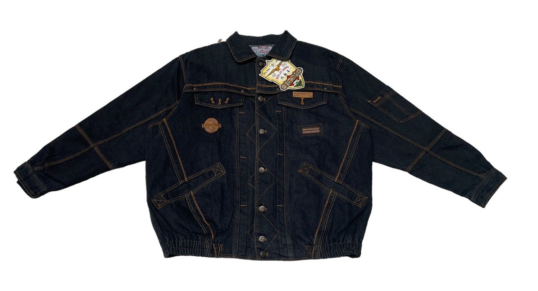 2000s ENERGIE Faded Denim Jacket, Green Distressed Jeans