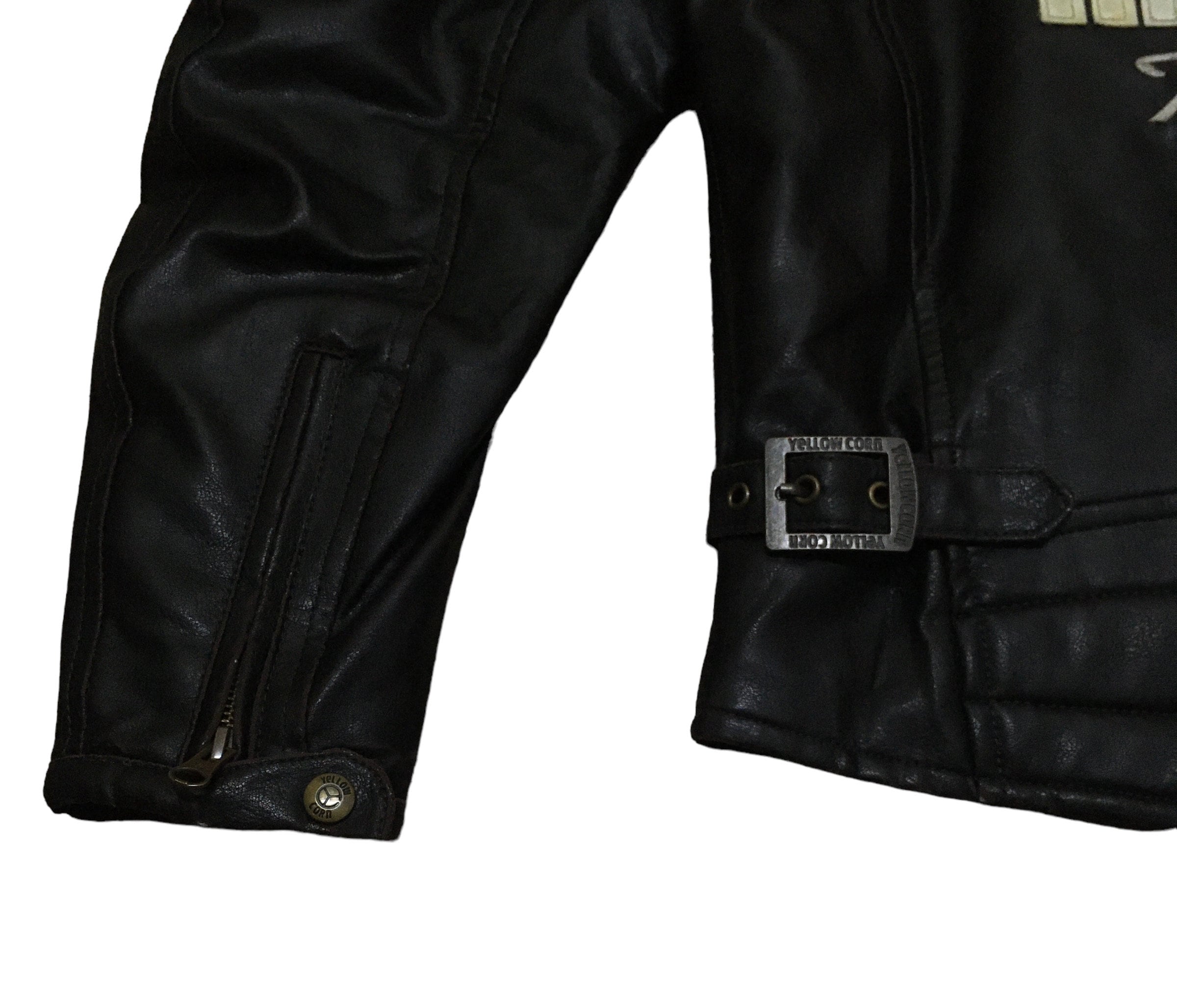 Vintage Yellow Corn Riders Leather Jacket Free Size Ocher