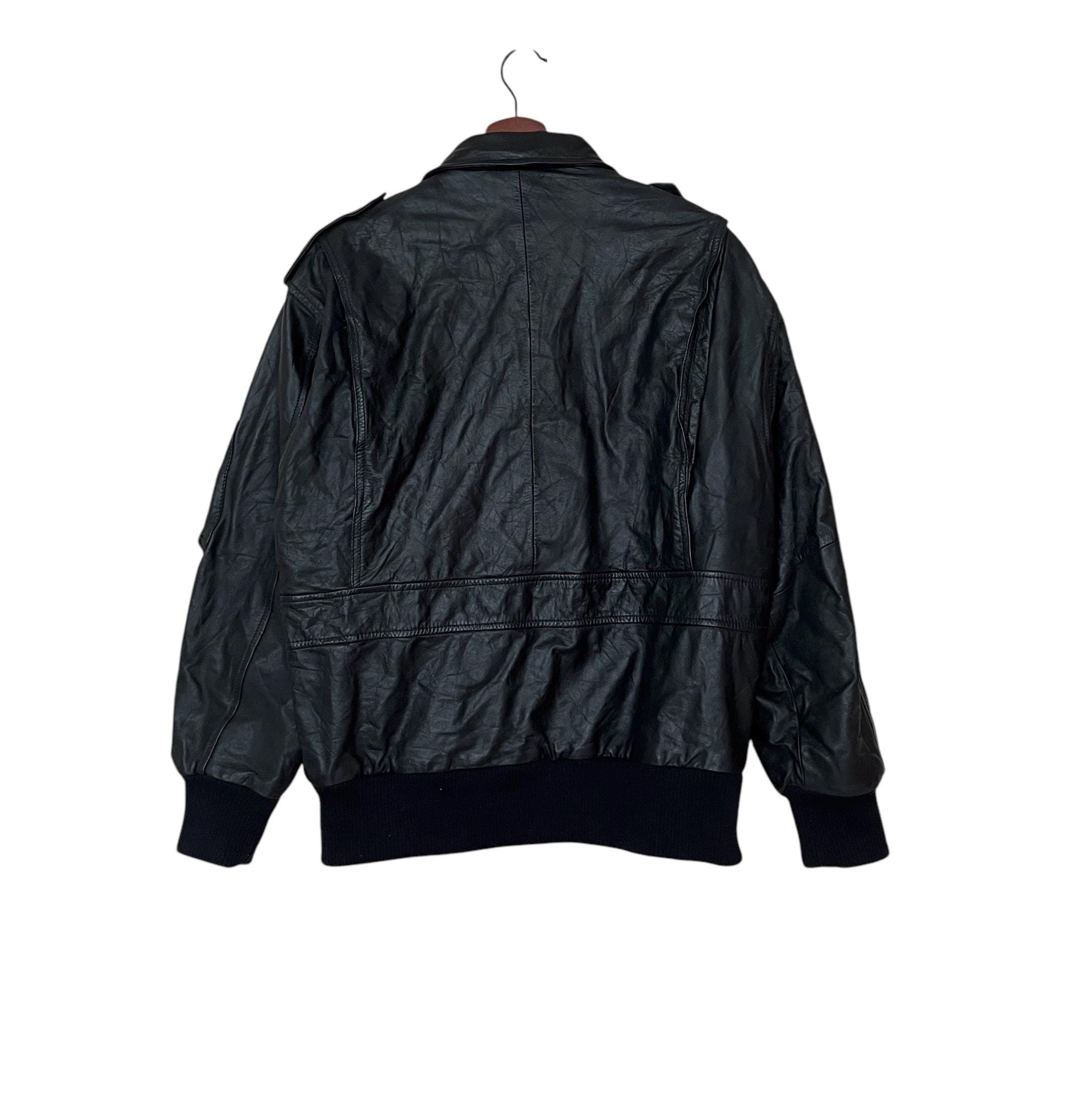 Rare Vintage Japanese Brand Sub Urban Bomber Leather Jacket 2000s