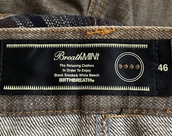 Rare Vintage Japanese Brand Breath Mint Double Waist Jeans 2000s