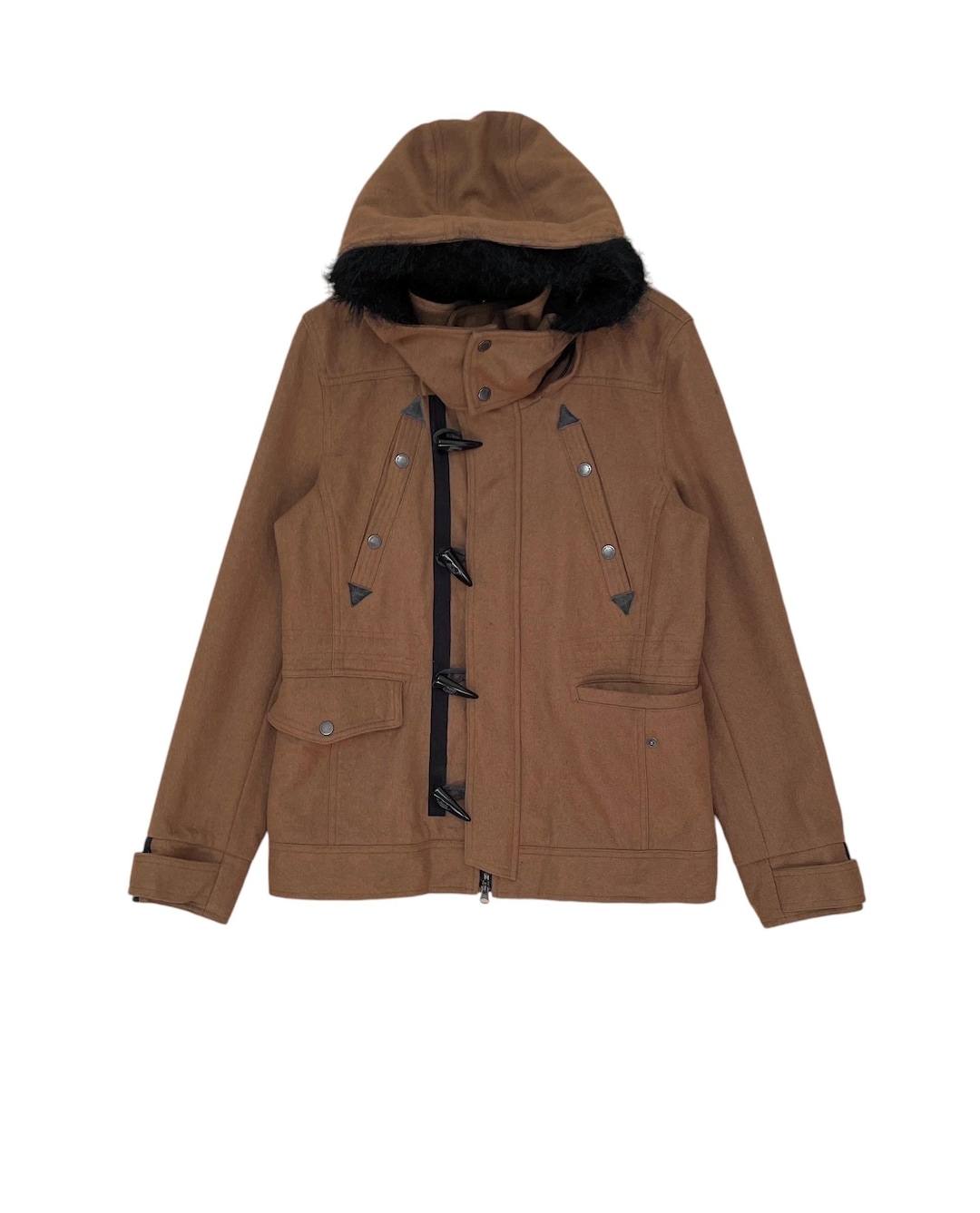 Rare Vintage Japanese Brand Semantic Design Fur Wool Jacket