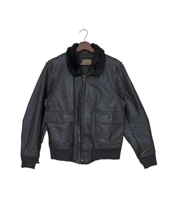 True Vintage Usn Navy Type G 1 Leather Flight Jacket 1950s