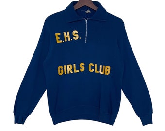 50s 60s Vintage Penney's Cotton Quarter Zip Sweatshirt
