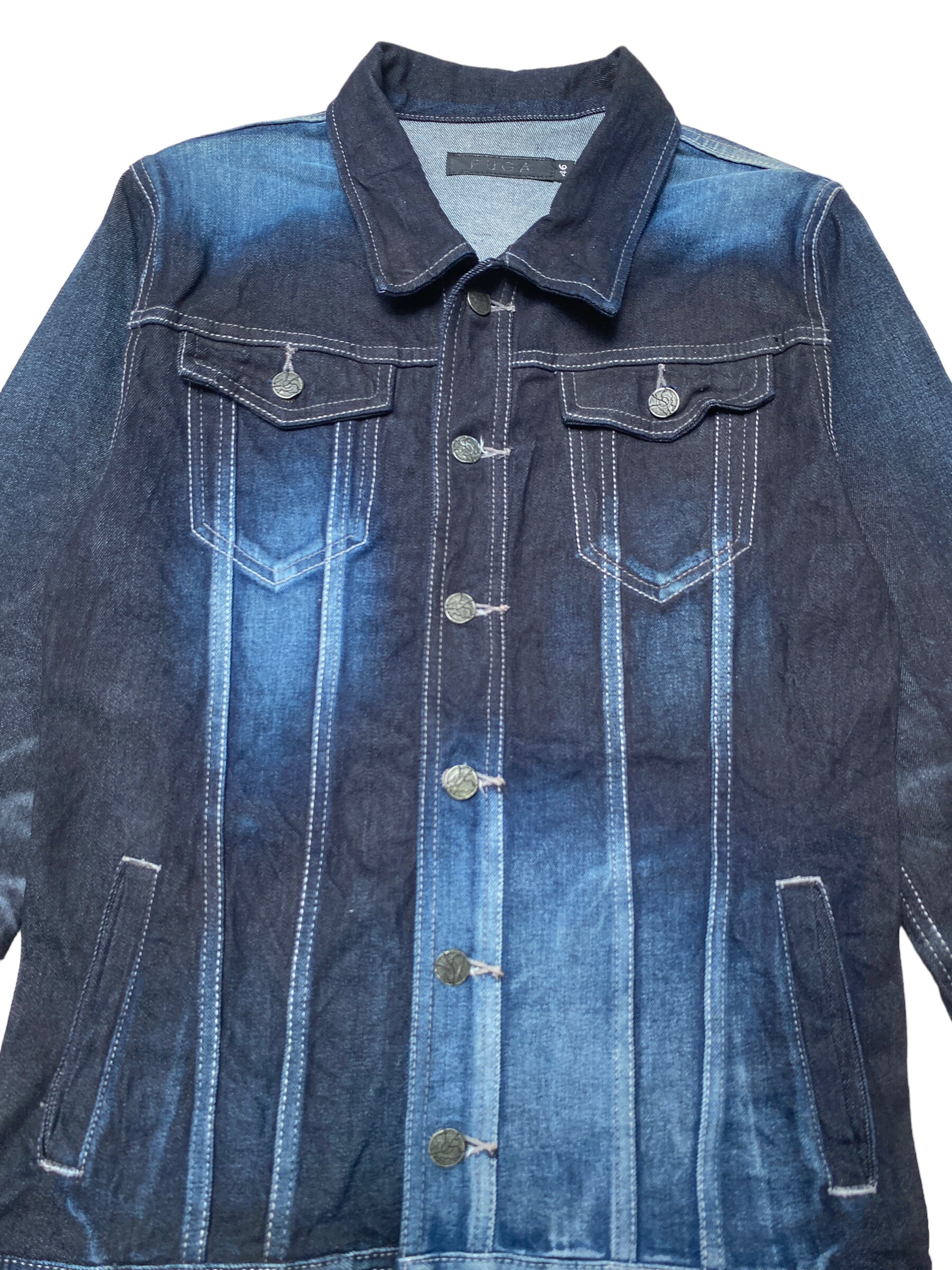 Rare Design Vintage Japanese Brand Fuga Denim Jacket 2000s