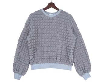Rare Design Vintage Japanese Brand Colza Fur Bubble Sweatshirt 2000s