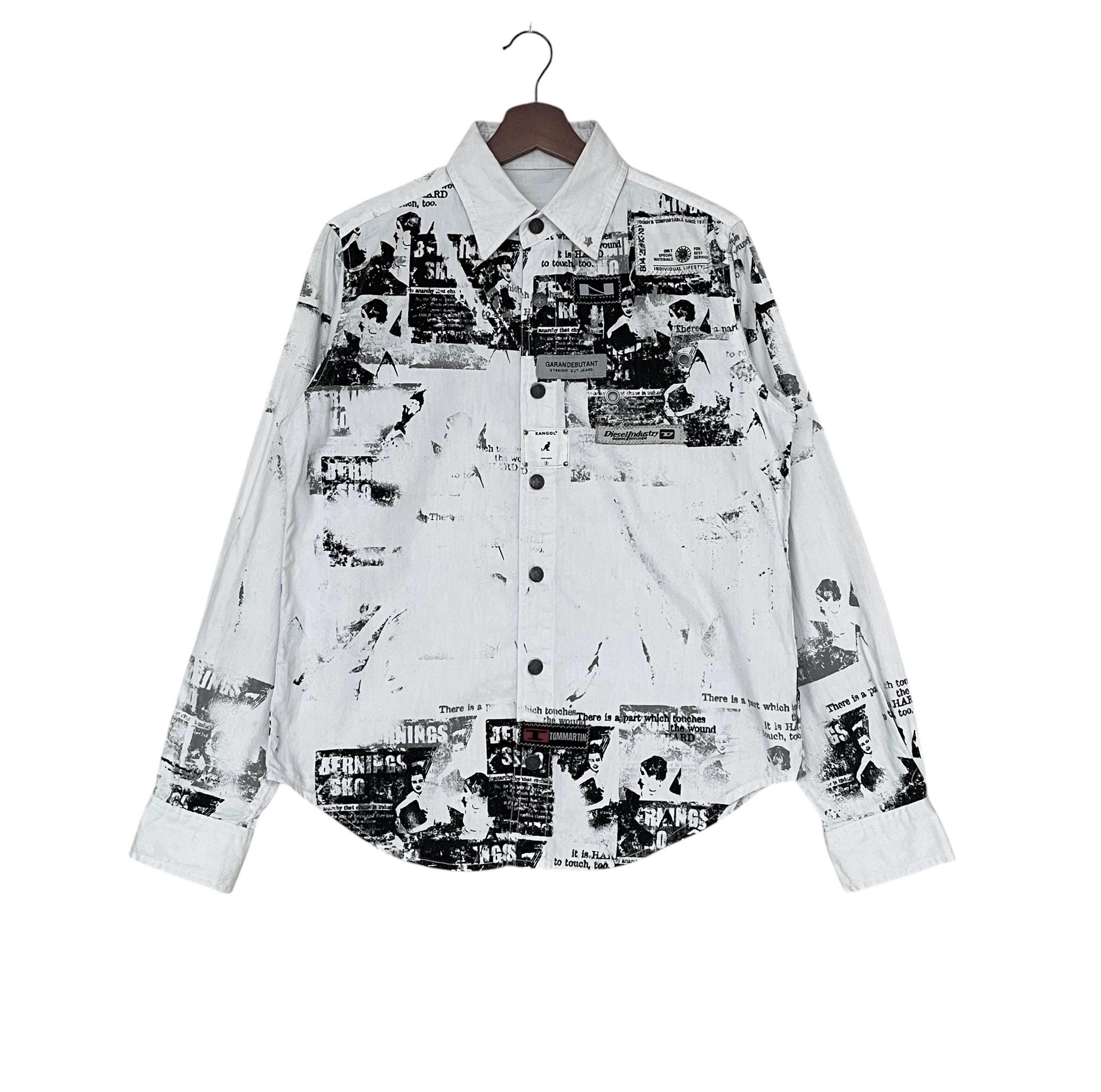 Rare Design Vintage Brand Diesel Fullprint Denim Shirt 2000s