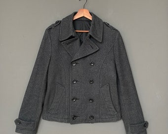 Vintage Ppfm Peacoat Button Jacket S Size Darkgrey Colour - Etsy