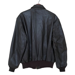 Rare Design Vintage Brand Avirex Leather Fly Jacket 1990s image 2